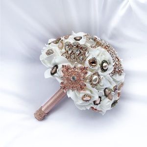 Small bedazzled bouquet Flower girl bouquet Rose Gold bouquet foam Rhinestone